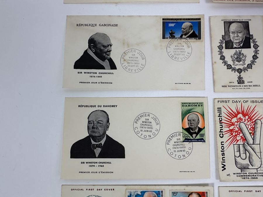Just Added - (12) Vintage 1960s/70s Sir Winston Churchill First Day Covers Stamps [Photo 11]