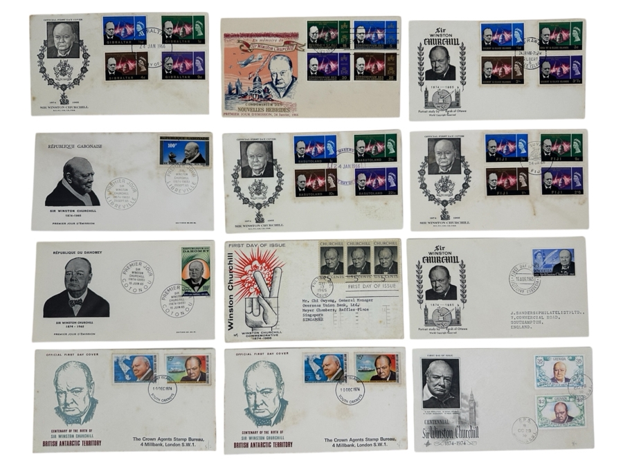 Just Added - (12) Vintage 1960s/70s Sir Winston Churchill First Day Covers Stamps