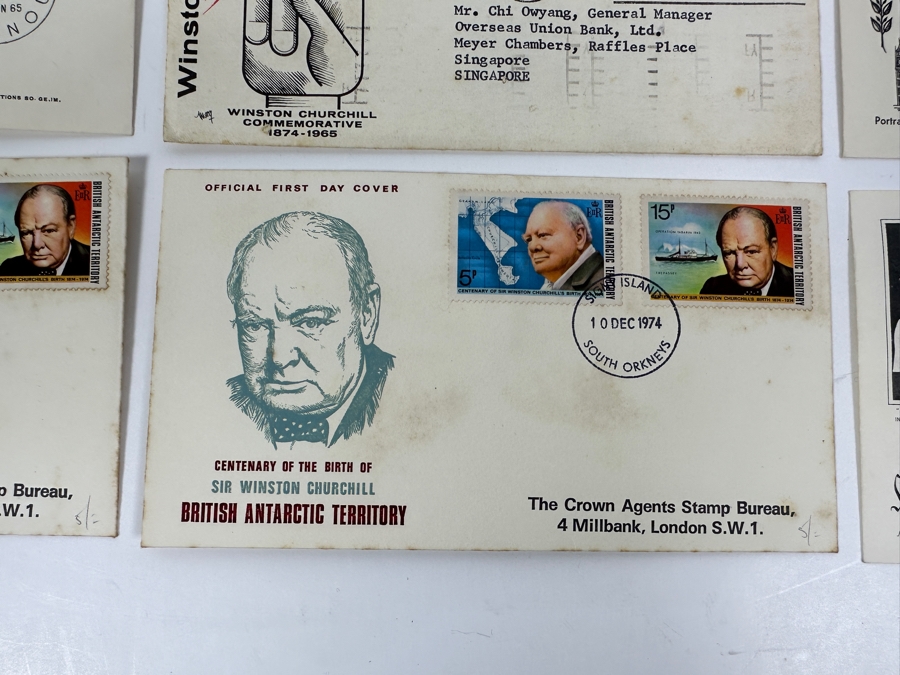 Just Added - (12) Vintage 1960s/70s Sir Winston Churchill First Day Covers Stamps [Photo 9]