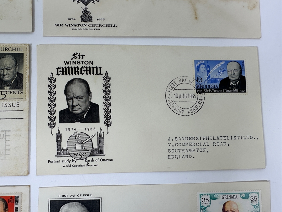 Just Added - (12) Vintage 1960s/70s Sir Winston Churchill First Day Covers Stamps [Photo 7]