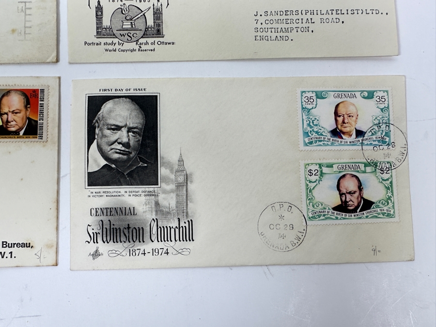 Just Added - (12) Vintage 1960s/70s Sir Winston Churchill First Day Covers Stamps [Photo 8]