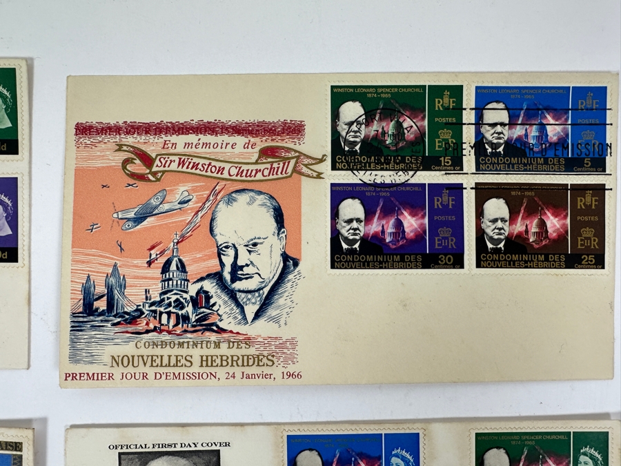Just Added - (12) Vintage 1960s/70s Sir Winston Churchill First Day Covers Stamps [Photo 3]