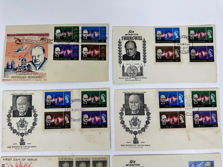 Just Added - (12) Vintage 1960s/70s Sir Winston Churchill First Day Covers Stamps [Photo 5]