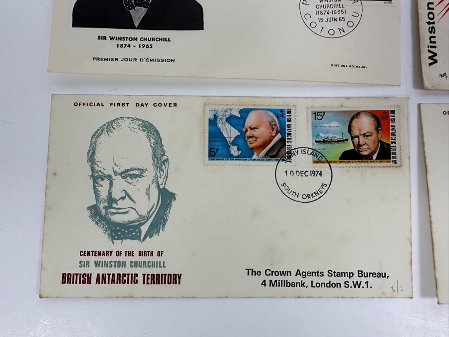 Just Added - (12) Vintage 1960s/70s Sir Winston Churchill First Day Covers Stamps [Photo 10]