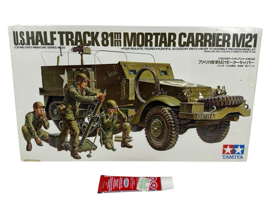 New Sealed Japanese Tamiya Model U.S. Half Track 81mm Mortar Carrier M21 With Glue