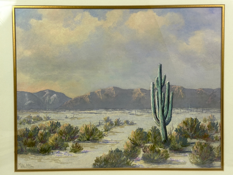 Just Added - Morton Mcelegy Desert Landscape Pastel Painting On Paper 18 X 14.5 Framed 24.5 X 21 [Photo 5]