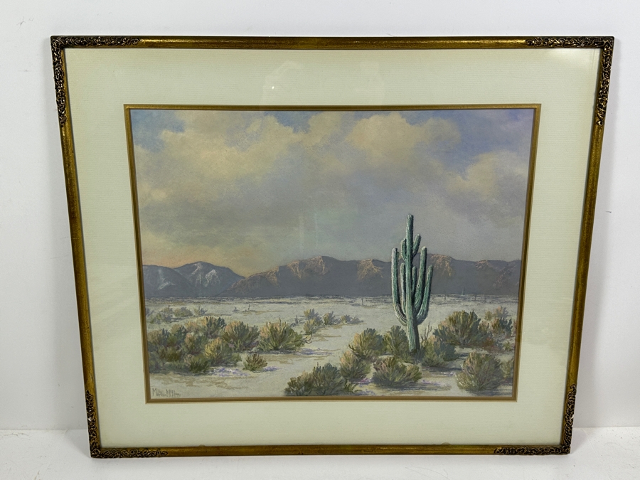 Just Added - Morton Mcelegy Desert Landscape Pastel Painting On Paper 18 X 14.5 Framed 24.5 X 21 [Photo 3]