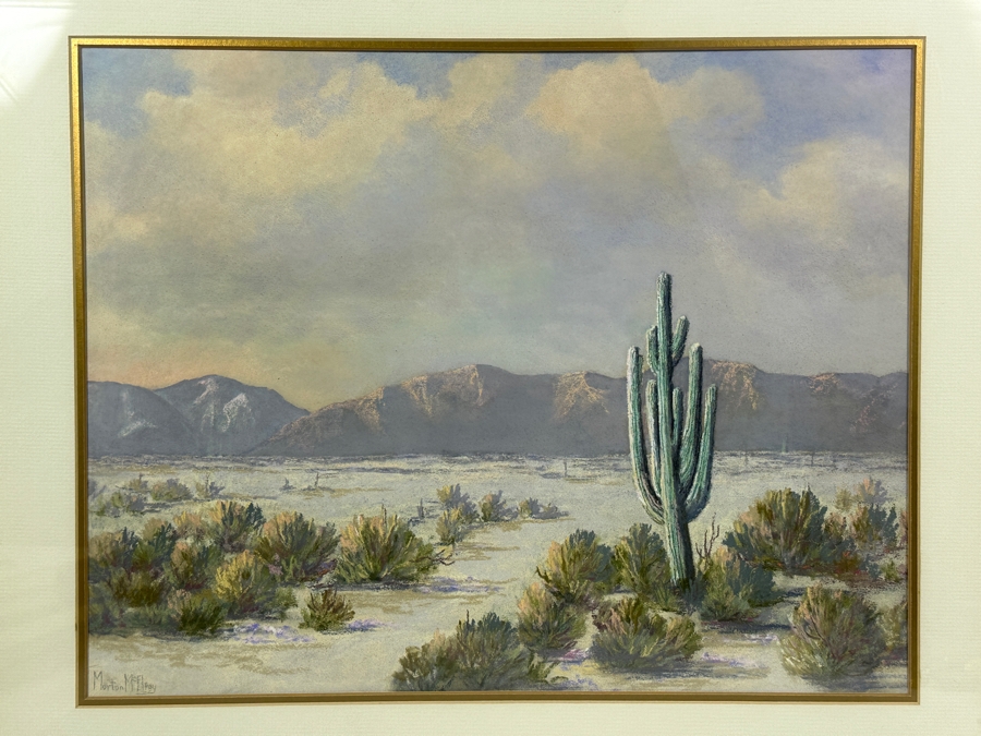 Just Added - Morton Mcelegy Desert Landscape Pastel Painting On Paper 18 X 14.5 Framed 24.5 X 21 [Photo 6]