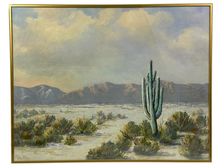 Morton Mcelegy Desert Landscape Pastel Painting On Paper 18 X 14.5 Framed 24.5 X 21