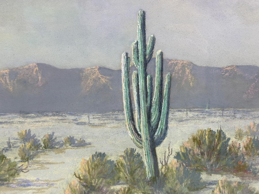 Just Added - Morton Mcelegy Desert Landscape Pastel Painting On Paper 18 X 14.5 Framed 24.5 X 21 [Photo 8]