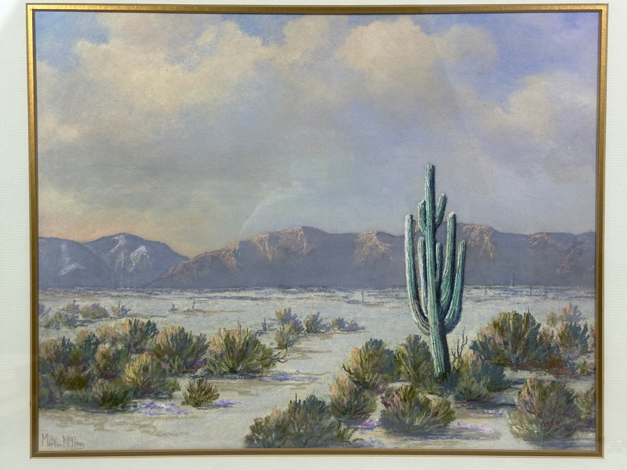Just Added - Morton Mcelegy Desert Landscape Pastel Painting On Paper 18 X 14.5 Framed 24.5 X 21 [Photo 7]