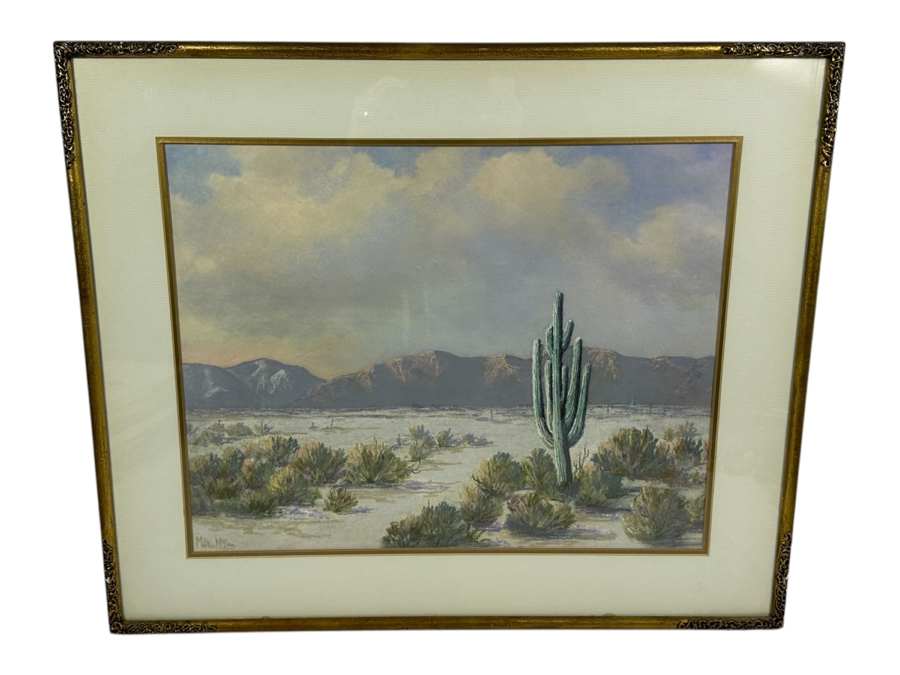Just Added - Morton Mcelegy Desert Landscape Pastel Painting On Paper 18 X 14.5 Framed 24.5 X 21 [Photo 2]