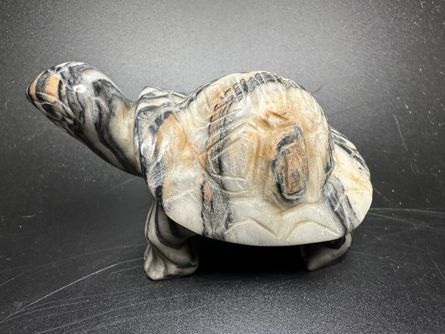 Just Added - (9) Carved Stone Turtle Figurines Of Various Stones 573g [Photo 20]