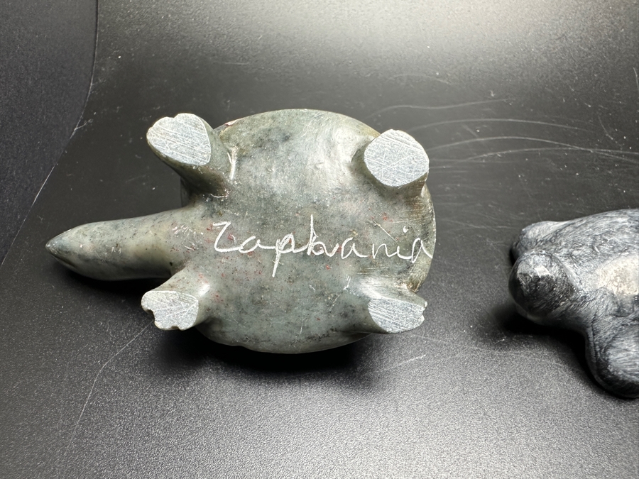 Just Added - (9) Carved Stone Turtle Figurines Of Various Stones 530g [Photo 19]