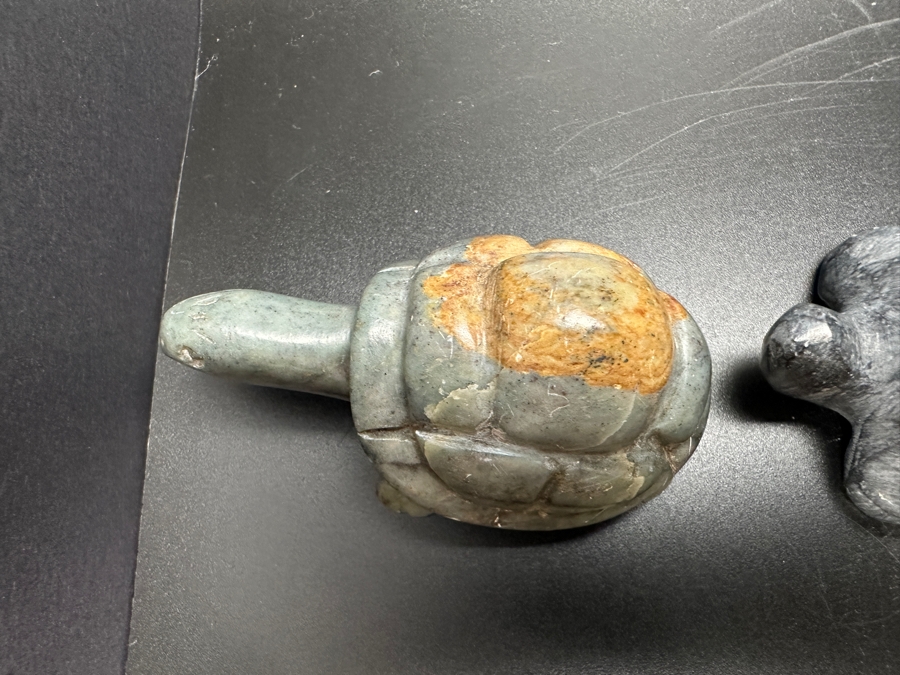 Just Added - (9) Carved Stone Turtle Figurines Of Various Stones 530g [Photo 15]
