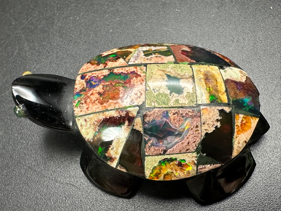 Inlaid Opal Stone Turtle Figurine 17g [Photo 6]