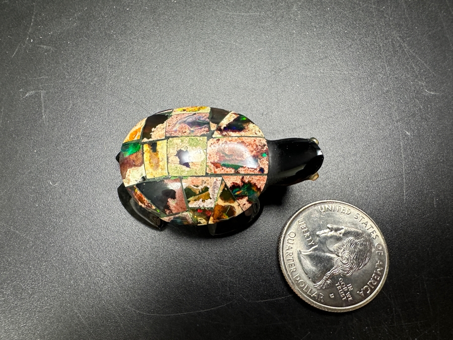 Inlaid Opal Stone Turtle Figurine 17g [Photo 11]