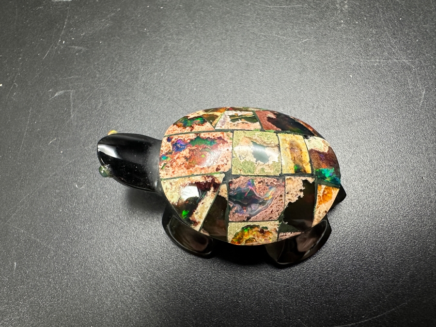 Inlaid Opal Stone Turtle Figurine 17g [Photo 3]