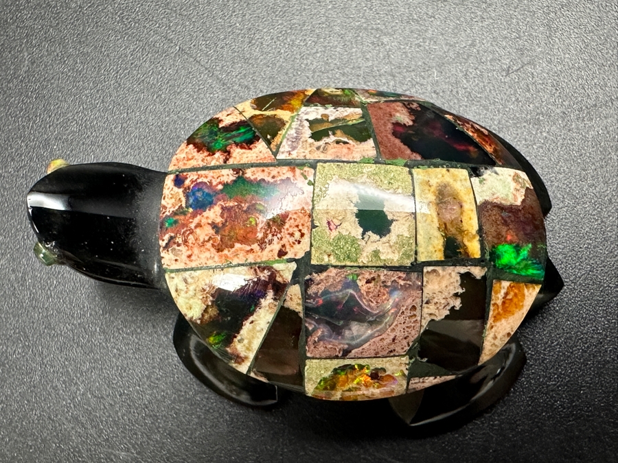 Inlaid Opal Stone Turtle Figurine 17g [Photo 5]
