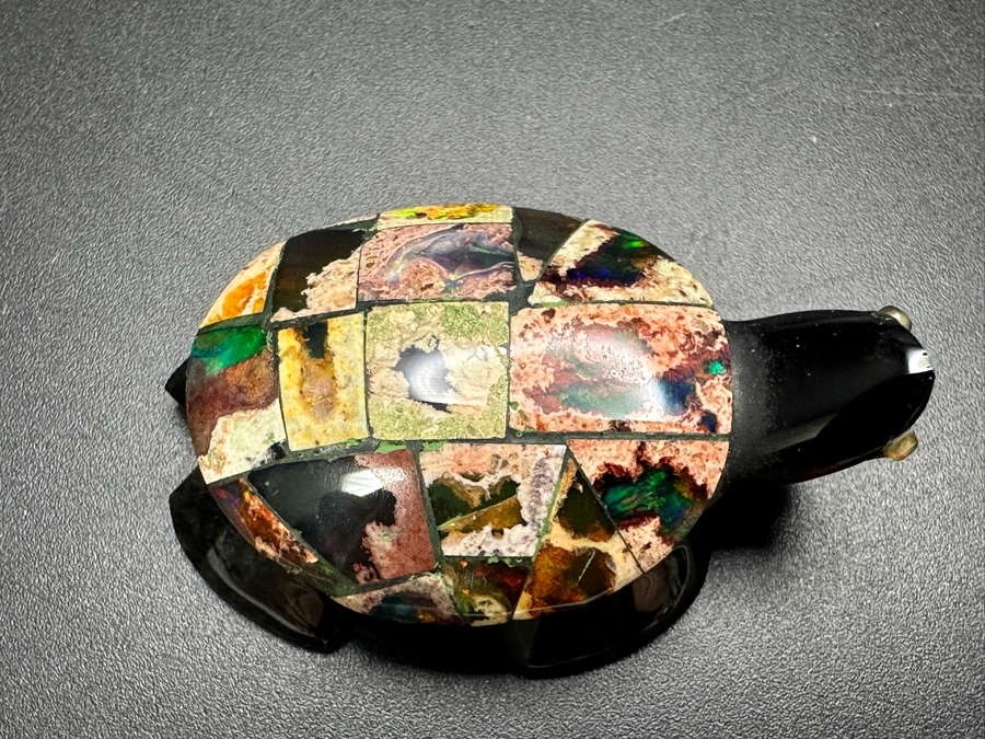 Inlaid Opal Stone Turtle Figurine 17g [Photo 10]