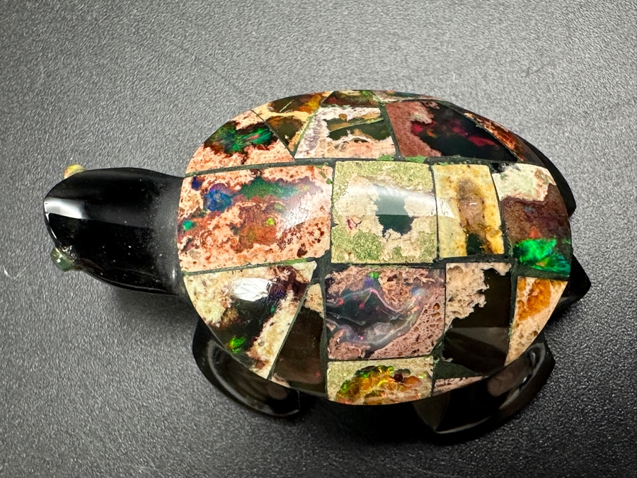 Inlaid Opal Stone Turtle Figurine 17g [Photo 4]