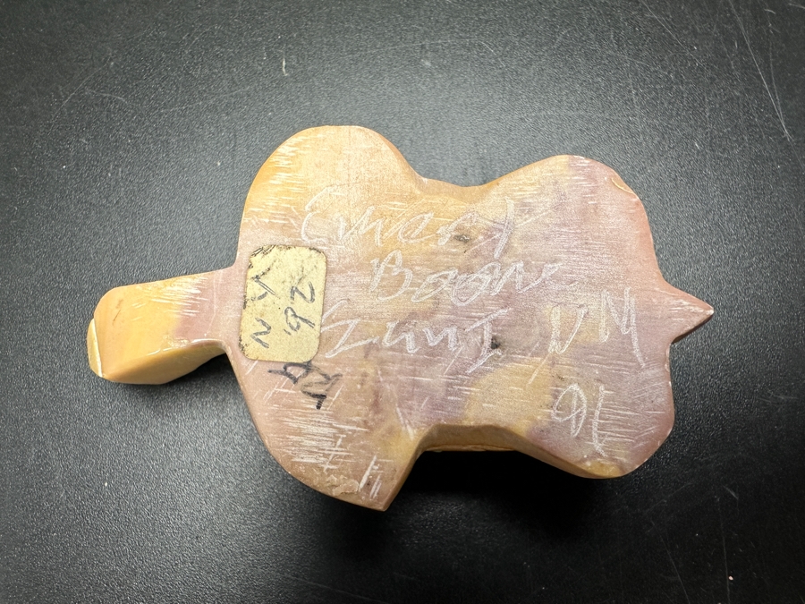 Vintage Carved Stone Zuni Native American Fetish Turtle Signed Emery Boone New Mexico 47g [Photo 9]