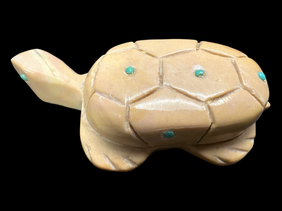 Vintage Carved Stone Zuni Native American Fetish Turtle Signed Emery Boone New Mexico 47g [Photo 1]