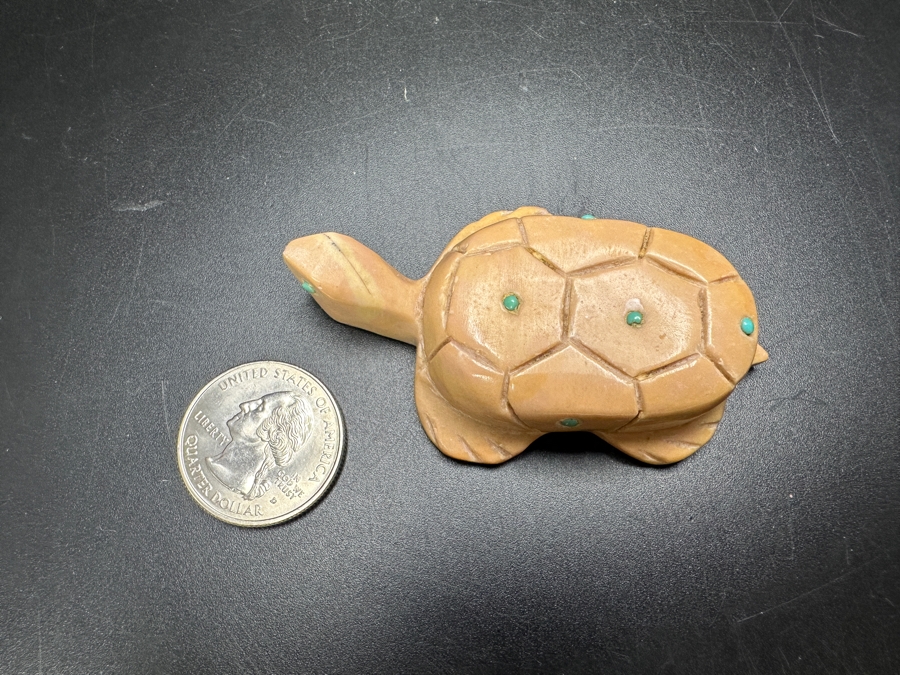 Vintage Carved Stone Zuni Native American Fetish Turtle Signed Emery Boone New Mexico 47g [Photo 12]