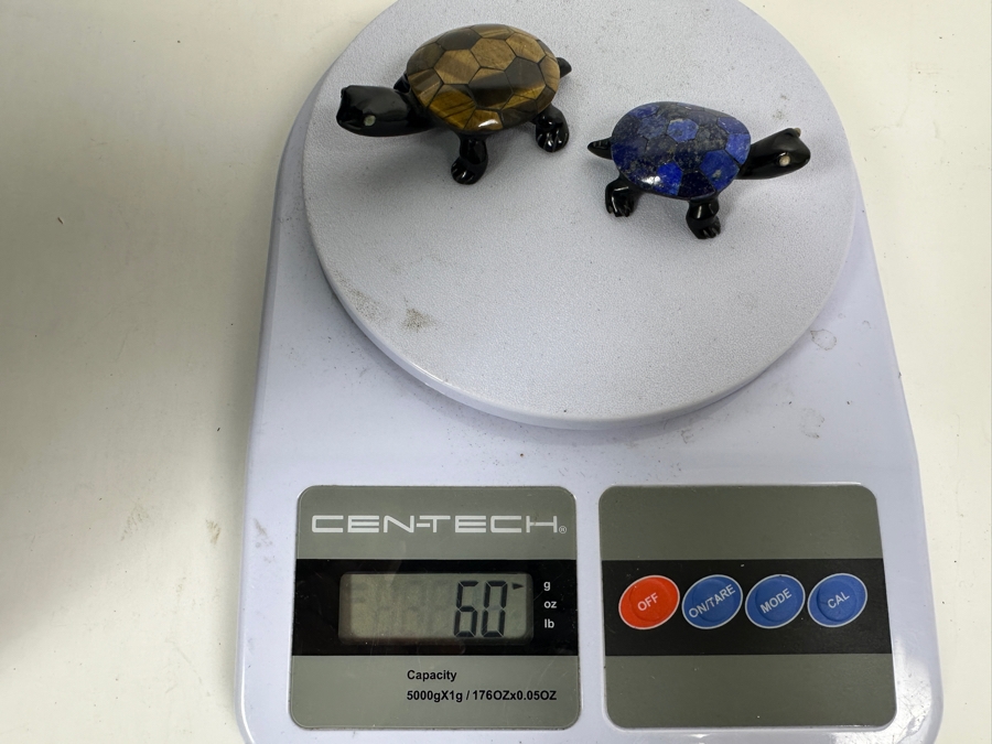 Tiger's Eye & Lapis Lazuli Stone Turtle Figurines 60g [Photo 10]