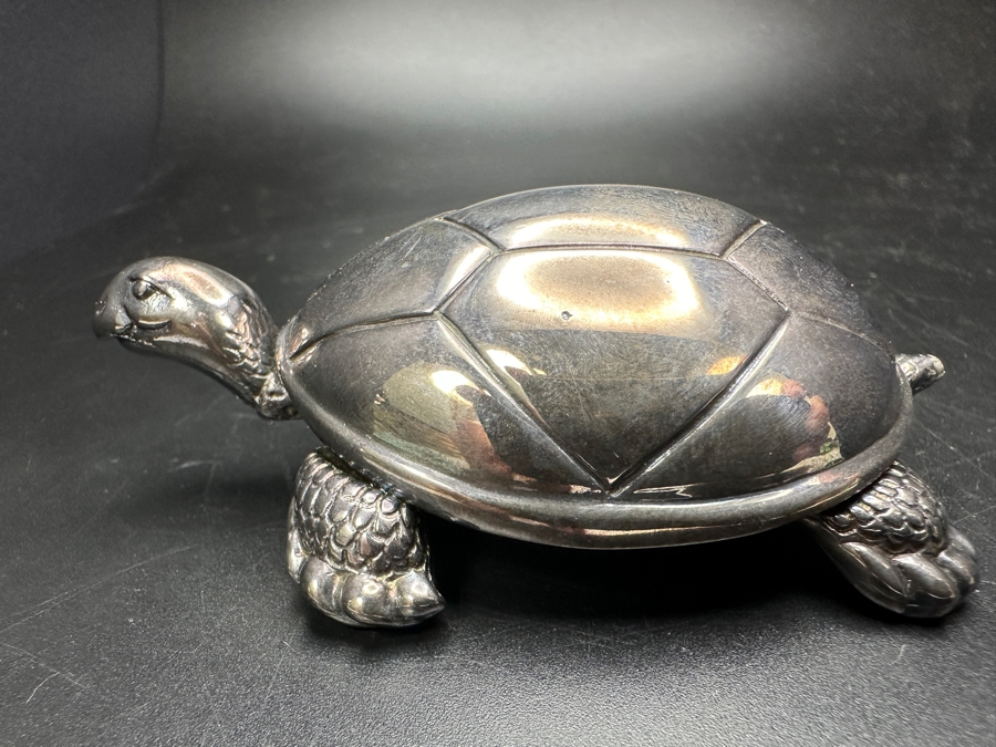 Vintage Reed And Barton Silverplate Turtle Music Box [Photo 7]