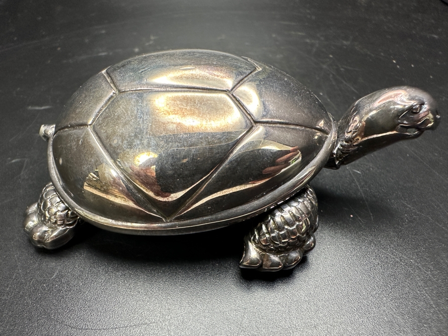 Vintage Reed And Barton Silverplate Turtle Music Box [Photo 3]