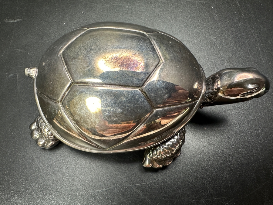 Vintage Reed And Barton Silverplate Turtle Music Box [Photo 5]