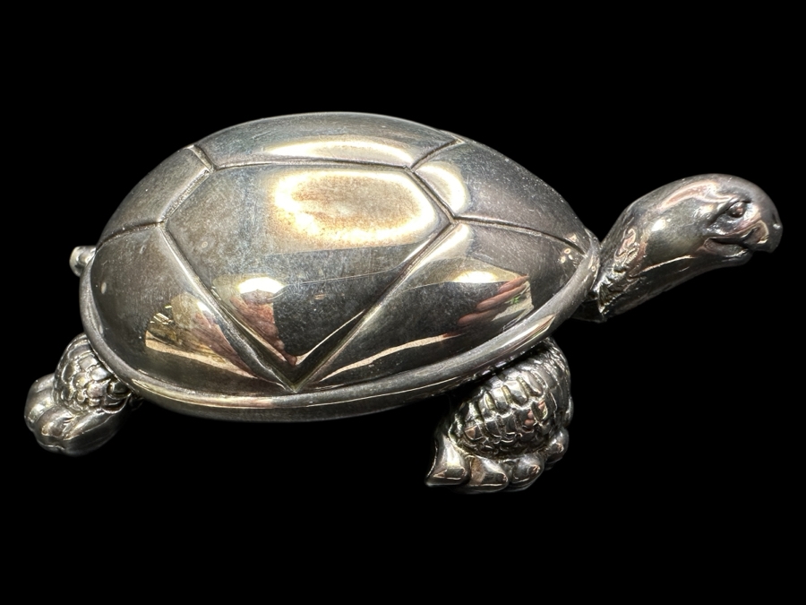 Vintage Reed And Barton Silverplate Turtle Music Box [Photo 1]
