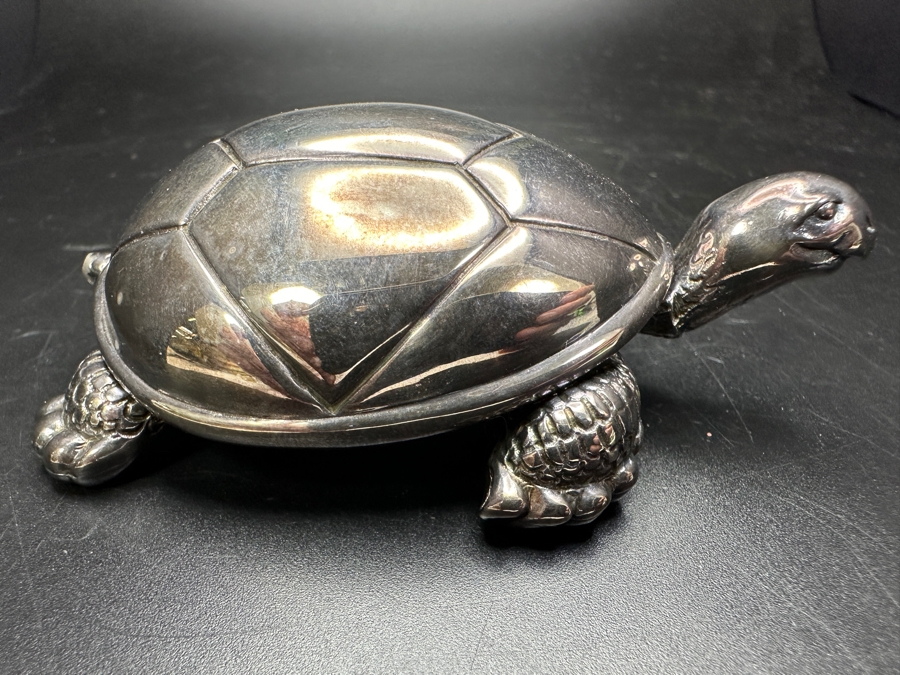 Vintage Reed And Barton Silverplate Turtle Music Box [Photo 4]