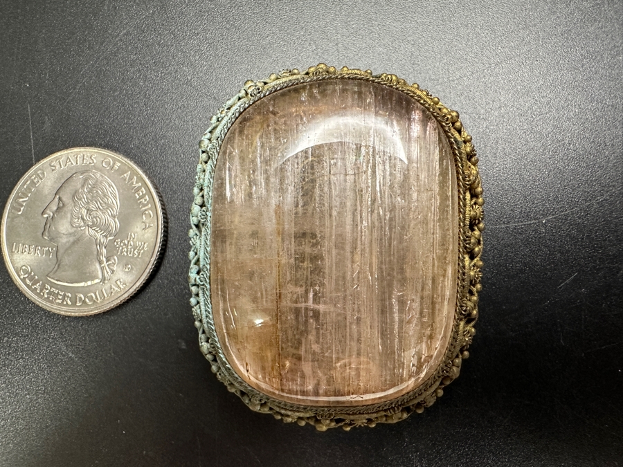 Vintage Chinese Rutilated Quartz Fur Clip 26g [Photo 3]