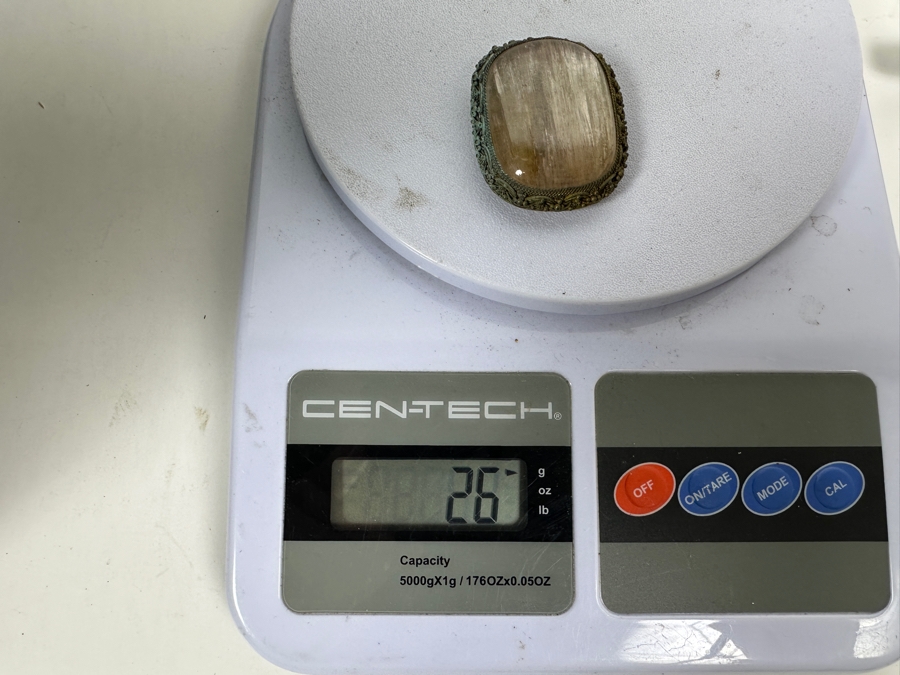 Vintage Chinese Rutilated Quartz Fur Clip 26g [Photo 9]