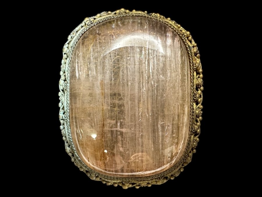 Vintage Chinese Rutilated Quartz Fur Clip 26g [Photo 1]