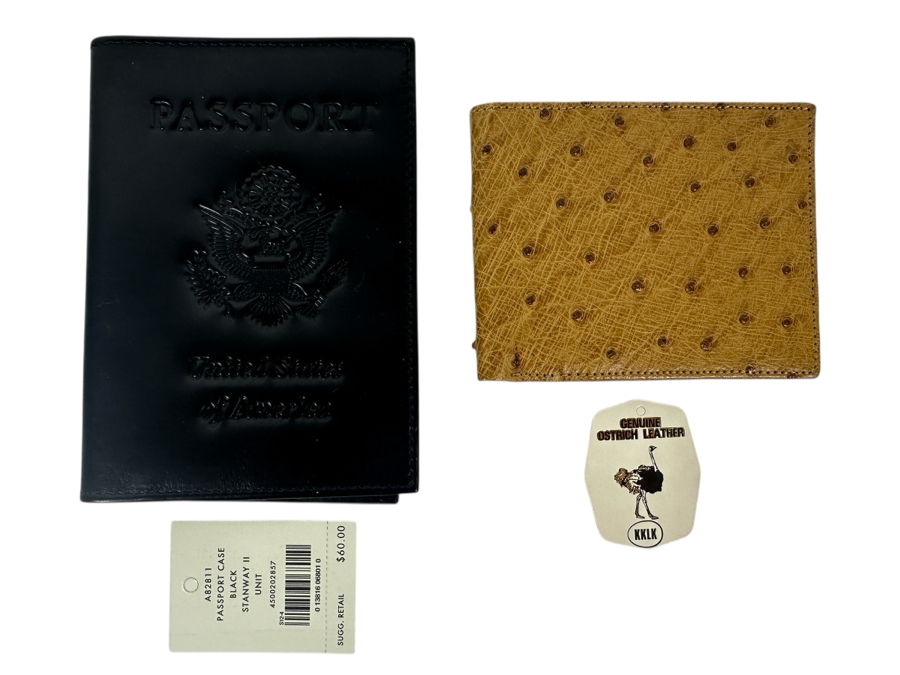 New Ostrich Leather Wallet And New Cole Haan Black Leather Passport Case [Photo 1]