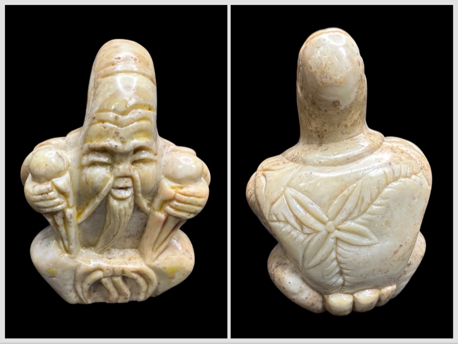 Carved Stone Double-Sided Turtle / Chinese Figure 56.8g [Photo 1]