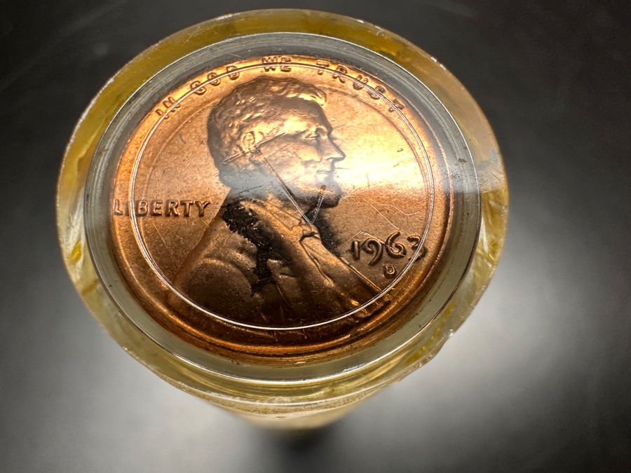 (50) 1963 D Uncirculated Bank Penny Roll Pennies And 1964 Proof Penny [Photo 6]