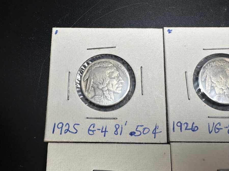 (8) Vintage United States Buffalo (Indian Head) Nickels (1) 1925, (1) 1926, (1) 1927 S, (1) 1928, (1) 1930, (2) 1936 & (1) 1936 S [Photo 2]