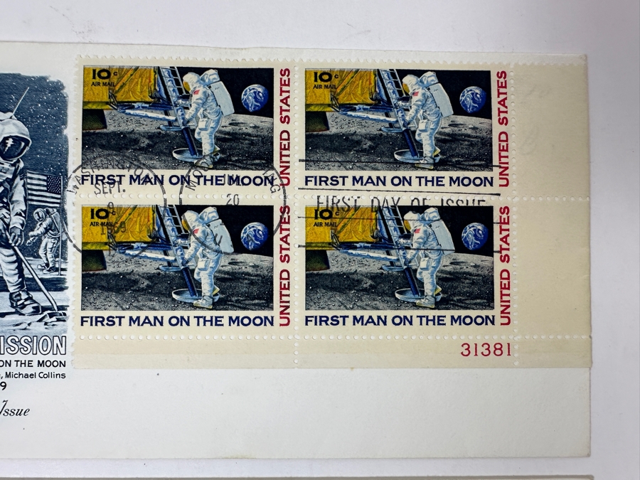 Pair Of Vintage 1967 Saluting United States Accomplishments In Space (Rarest Modern Space Cover) And 1969 Apollo 11 Mission First Man On The Moon [Photo 5]