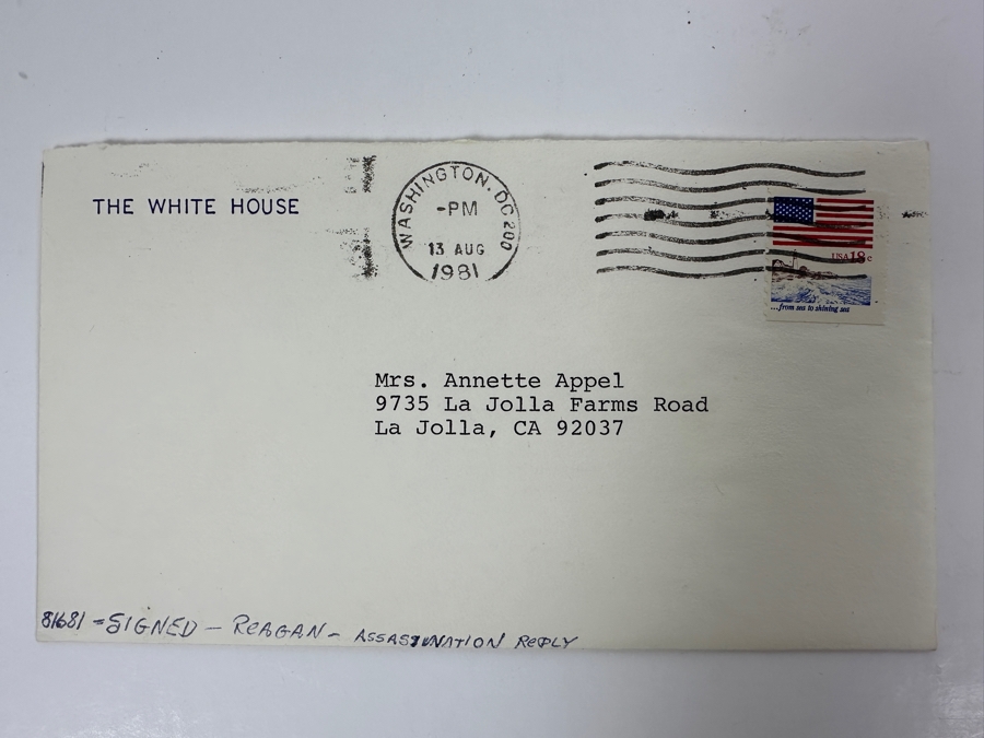 White House Ronald Reagan / Nancy And Ronald Reagan Thank You Cards With Facsimile Signatures And One White House Envelope [Photo 5]