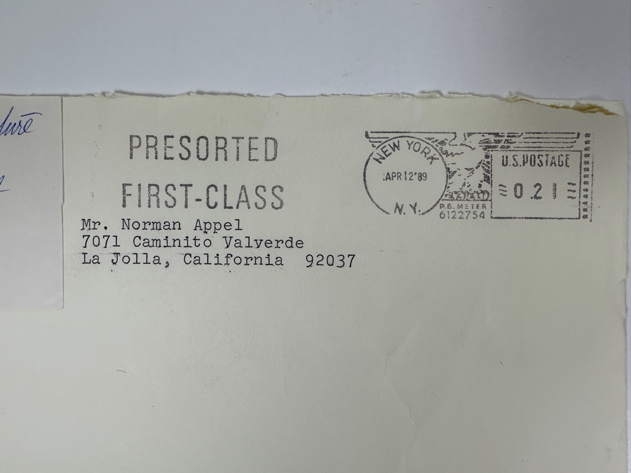 Vintage 1989 Hand Signed Andrew (Andy) A Rooney (1919-2011) 60 Minutes Personal Typed Letter With Handwritten Typos Andy Rooney Signature [Photo 8]