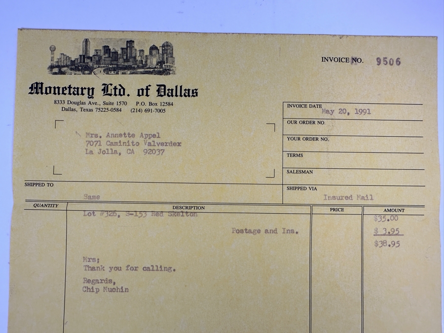 Vintage 1960 Block Of 4 Mint Camp Fire Girls 4 Cent Stamps With Two Hand Signed Red Skelton Signatures [Photo 5]