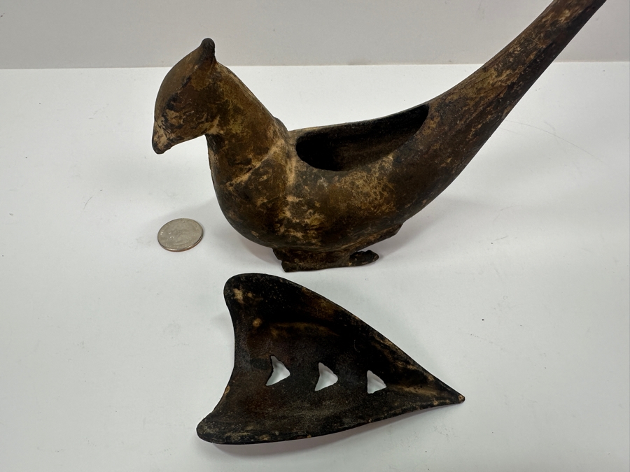 Vintage Japanese Gilt Cast Iron Incense Burner 7W X 9.5H [Photo 5]