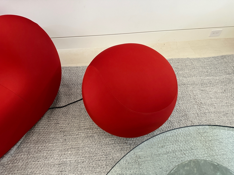 B&B Italia Mamma Armchair And Ball Ottoman (Up 5 Lounge Chair With Up 6 Ottoman) In Red Designed In 1969 By Gaetana Pesce (1939-2024, Italian) Made In Italy 44W X 46D Retails $7,500 [Photo 5]