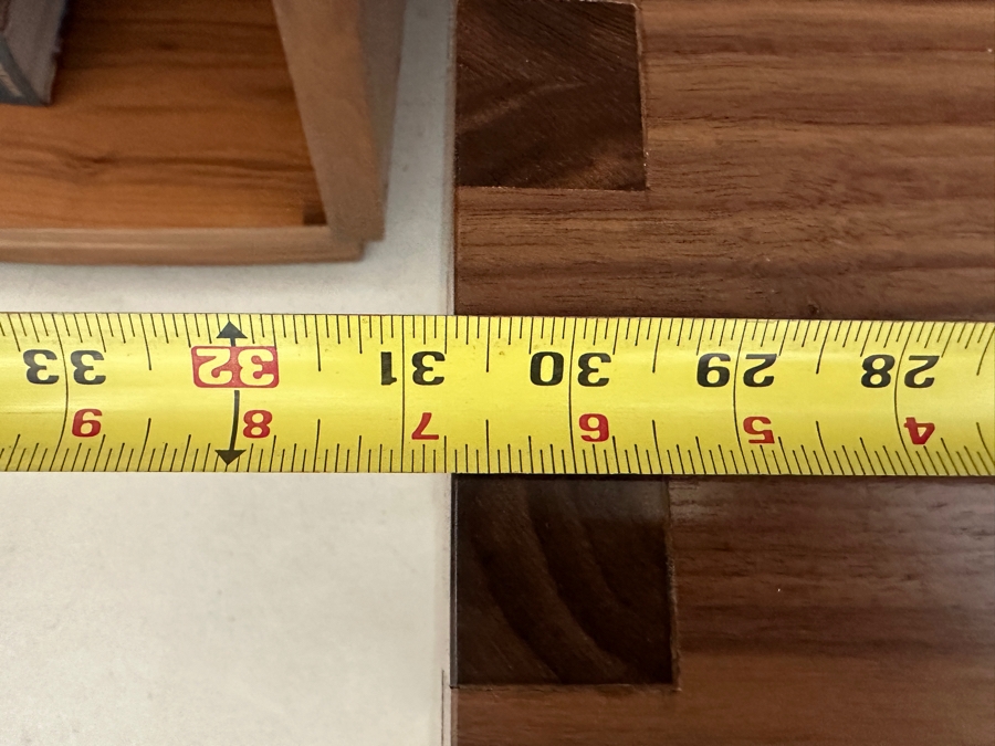 Stunning Large Custom Built Veneered Teak Over Plywood Bookcase With Pullout Drawer And Two Stools - One Piece - Need Huge Door To Move Into Home 98W X 16D X 97H [Photo 10]