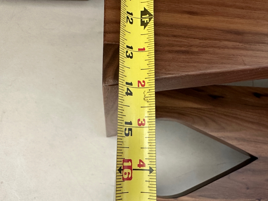 Stunning Large Custom Built Veneered Teak Over Plywood Bookcase With Pullout Drawer And Two Stools - One Piece - Need Huge Door To Move Into Home 98W X 16D X 97H [Photo 11]