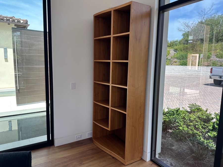 Pair Of Stunning Large Custom Built Veneered Teak Over Plywood Bookcases 42W X 22D X 98H [Photo 8]